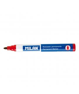 Milan Rotuladores Permanentes con Punta Redonda - Punta 4 mm - Tinta a Base de Alcohol - Color Rojo