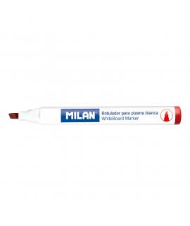 Milan Rotuladores para Pizarra Blanca con Punta Biselada - Punta 1 - 4 mm - Tinta a Base de Alcohol - Borrable en Seco - Color R