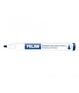 Milan Rotuladores para Pizarra Blanca con Punta Redonda - Punta 4.7 mm - Tinta a Base de Alcohol - Borrable en Seco - Color Azul