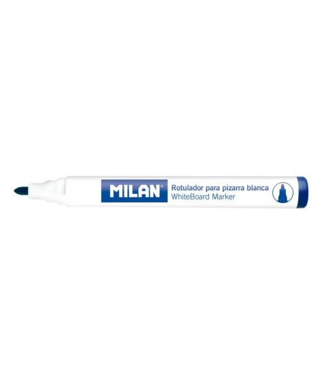 Milan Rotuladores para Pizarra Blanca con Punta Redonda - Punta 4.7 mm - Tinta a Base de Alcohol - Borrable en Seco - Color Azul