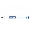 Milan Rotuladores para Pizarra Blanca con Punta Redonda - Punta 4.7 mm - Tinta a Base de Alcohol - Borrable en Seco - Color Azul