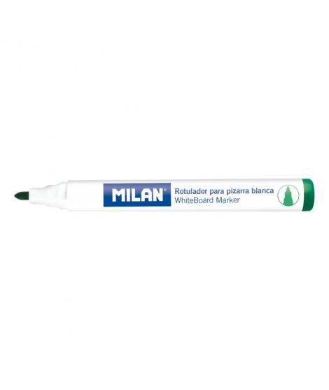 Milan Rotuladores para Pizarra Blanca con Punta Redonda - Punta 4.7 mm - Tinta a Base de Alcohol - Borrable en Seco - Color Verd