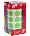 Apli Gomets Redondos Ø 20mm Verde Claro con Adhesivo Permanente - 59 Hojas Pretroqueladas - 1.770 Gomets por Rollo - Normas EN-7