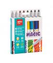 Apli Kids Rotuladores Magic - Ø 14.4x137 mm - Cambio de Color con 2 Blancos - Cuerpo Cilindrico y Punta Redonda Bloqueada de Ø 7