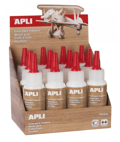 Apli Cola Madera 80ml - Gran Poder de Adhesion - Transparente al Secar - Aplicador de Precision Incluido - sin Disolventes