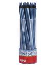 Apli Lapices Jumbo Metallic Azul Metalizado - 5mm de Grosor Triangular - 18 Unidades por Pack - Ideal para Mejor Sujecion y Mayo