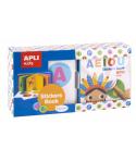 Apli Libro de Pegatinas Vocales Educativo - Tamaño 100x100x40 - 10 Paginas de Carton Rigido de 3mm - 5 Hojas de Gomets Removible