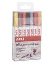 Apli Rotuladores Tinta Permanente Punta Fina - Pack 14 Colores - Base Aceite - Resistente Al Agua - Soporta Hasta 60°C