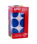 Apli Gomets XL Redondos Azules - Ø 33mm - Adhesivo Permanente - 708 Gomets por Rollo - Ideal para Desarrollar Habilidades