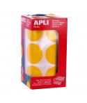 Apli Gomets XL Redondos Ø 33mm Amarillo Adhesivo Permanente - 59 Hojas Pretroqueladas - 708 Gomets por Rollo