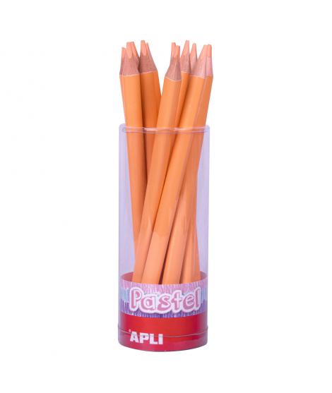 Apli Lapices Jumbo Pastel Salmon - Mina 5mm - Forma Triangular Ergonomica - Diametro 10mm, Largo 170mm - Pack 18 Unidades - Idea