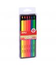 Apli Lapices Jumbo Fluo - 5mm de Trazo - Caja Individual con 6 Colores Surtidos - Madera Triangular para Mejor Sujecion