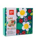 Apli Kids Juegos de Gomets Mariquita - 8 Laminas Ilustradas de 200G - 8 Hojas de Gomets Removibles Geometricos - Alto Valor Dida