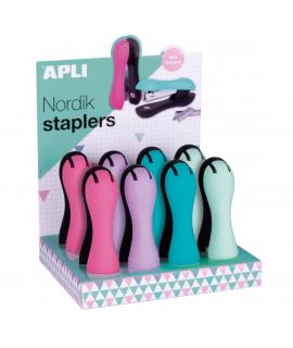 Apli Nordik Collection Grapadora Ergonomica Soft - Grapas Nº226-246 - Capacidad de 40 Hojas - HorizontalVertical -