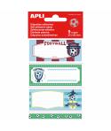 Apli Etiquetas Adhesivas Escolares Futbol - Tamaño 81x36mm - 9 Etiquetas por Bolsa - Adhesivo Permanente de Alta Calidad - Diseñ