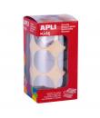 Apli Gomets Redondos Plata Metalizado - Ø33mm - 59 Hojas Pretroqueladas - Adhesivo Base Agua - Normas EN-71 y FSC