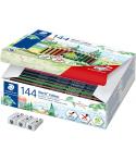 Staedtler Noris Colour 185 Pack de 144 Lapices Hexagonales de Colores - Resistencia a la Rotura - Colores Surtidos