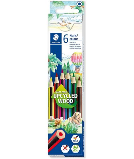 Staedtler Noris Colour 185 Pack de 6 Lapices Hexagonales de Colores - Resistencia a la Rotura - Material Wopex - Colores Surtido