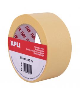 Apli Cinta Pintor 48mm x 45m - Facil de Cortar y Aplicar - Resistente a la Humedad - Ideal para Pintura y Decoracion - Azul