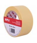 Apli Cinta Pintor 48mm x 45m - Papel de 57 g/m² - Facil de Cortar y Aplicar - Resistente a la Humedad - Ideal para Pintura y Dec