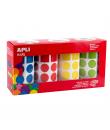 Apli Gomets Geometricos Surtidos Parchis - 20mm - Adhesivo Permanente - 8260 Gomets - 59 Hojas Pretroqueladas - 35 Gomets por Ho