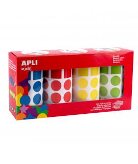 Apli Gomets Geometricos Surtidos Parchis - 20mm - Adhesivo Permanente - 8260 Gomets - 59 Hojas Pretroqueladas - 35 Gomets por Ho