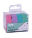 Apli Pack Cintas Adhesivas de Papel Washi - 4 U - Tonos Nordik - Decorativas y Reutilizables - Multicolor