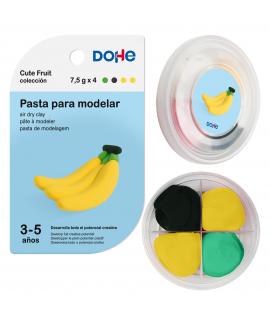 Dohe Coleccion Cute Fruit Pasta para Modelar Platano - Ligera y Flexible - Apto para Niños de 3 a 5 Años