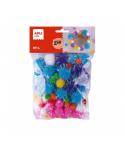 Apli Kids Bolsa de 80 Pompones Glitter - Tamaños 10mm, 20mm, 25mm - Colores Surtidos