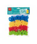 Apli Kids Paint & Fun Pack de 26 Sellos de Esponja Modelo abc para Estampacion - Formas de Letras Minisculas - Colores