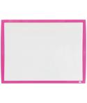 Nobo Pizarra Blanca Magnetica 585x430mm - Incluye Mini Rotulador de Pizarra, Imanes Estampados y Borrador - Color Fucsia