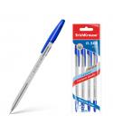 Erichkrause Pack de 4 Boligrafos R-301 Classic Stick 1.0 - Cuerpo Transparente Hexagonal - Punta de 1.0mm - Tinta de Secado Rapi