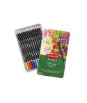 Derwent Academy Pack de 12 Lapices de Colores de Gran Calidad - Transferencia de Color Perfecta - Cuerpos de Madera Natural - Co