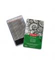 Derwent Academy Sketching Pack de 12 Lapices de Grafito Hexagonales de Durezas Surtidas - Especial para Bocetos - Cuerpos de Mad