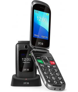 SPC Magnus Telefono Movil - Diseño de Concha - Teclas Grandes - Boton SOS - Base de Carga USB-C - Volumen de Timbre 95Db - Compa