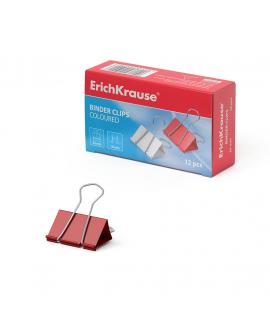 Erichkrause Pack de 12 Pinzas para Papeles 25mm - Capacidad hasta 110 hojas - Alambre de Acero de Alta Calidad - Colores Surtido