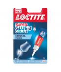 Loctite Superglue-3 Cristal 3gr - Adhesivo Liquido para Cristal y Metal - Triple Resistencia al Agua, Golpes y Temperaturas