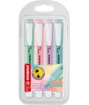 Stabilo Swing Cool Pastel Pack de 4 Marcadores Fluorescentes - Cuerpo Plano - Punta Biselada - Trazo entre 1 y 4mm - Tinta con B