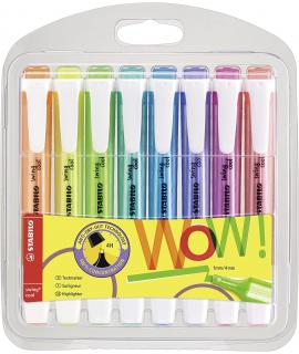 Stabilo Swing Cool Pack de 8 Marcadores Fluorescentes - Cuerpo Plano - Punta Biselada - Trazo entre 1 y 4mm - Tinta con Base de 