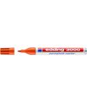 Edding 3000 Rotulador Permanente - Punta Redonda de 1.5mm - Trazo entre 1.5 y 3mm - Recargable - Secado Rapido - Color Naranja