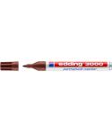 Edding 3000 Rotulador Permanente - Punta Redonda de 1.5mm - Trazo entre 1.5 y 3mm - Recargable - Secado Rapido - Color Marron