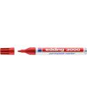 Edding 3000 Rotulador Permanente - Punta Redonda de 1.5mm - Trazo entre 1.5 y 3mm - Recargable - Secado Rapido - Color Rojo