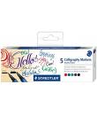 Staedtler 3002 Pack de 5 Rotuladores de Doble Punta para Caligrafia - Tinta Base de Agua - Colores Surtidos