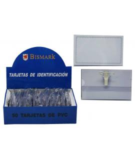 Bismark Portanombres con Pinza y Alfiler - Transparente