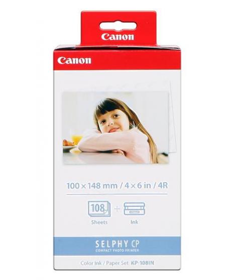 Canon KP-108IN Value Pack de Tinta Original - 108 Hojas Papel Fotografico 100x148 mm - 3115B001