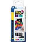 Staedtler Lumocolor 318 C6 Pack de 6 Rotuladores Permanentes - Trazo de 0.6mm Aprox - Secado Rapido - Colores Surtidos