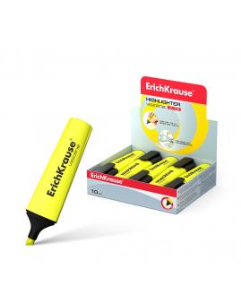 Erichkrause Visioline V-12 - Marcador de Texto con Punta Biselada - Tinta Fluorescente a Base de Agua - Color Amarillo