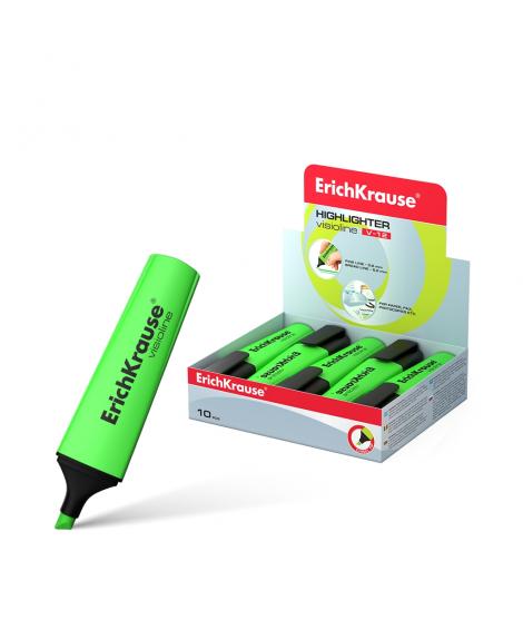 Erichkrause Visioline V-12 - Marcador de Texto con Punta Biselada - Tinta Fluorescente a Base de Agua - Color Verde