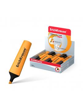 Erichkrause Visioline V-12 - Marcador de Texto con Punta Biselada - Tinta Fluorescente a Base de Agua - Color Naranja