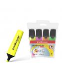 Erichkrause Visioline V-12 Pack de 4 Marcadores Fluorescentes - Punta Biselada - Tinta a Base de Agua - Colores Naranja, Rosa, V